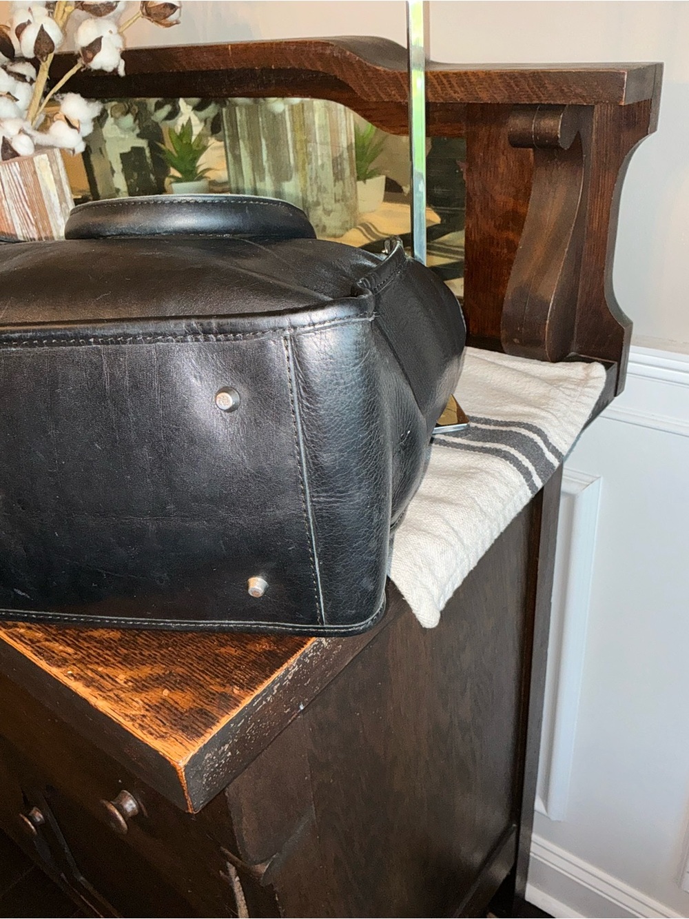 Frye Amy Leather Shopper Tote Shoulder Bag Black Retail $448 - Picture 9 of 11